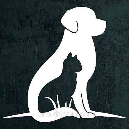Декоративне настінне 3D Панно «Собака та кіт» Декор на стіну з об'ємом Київ