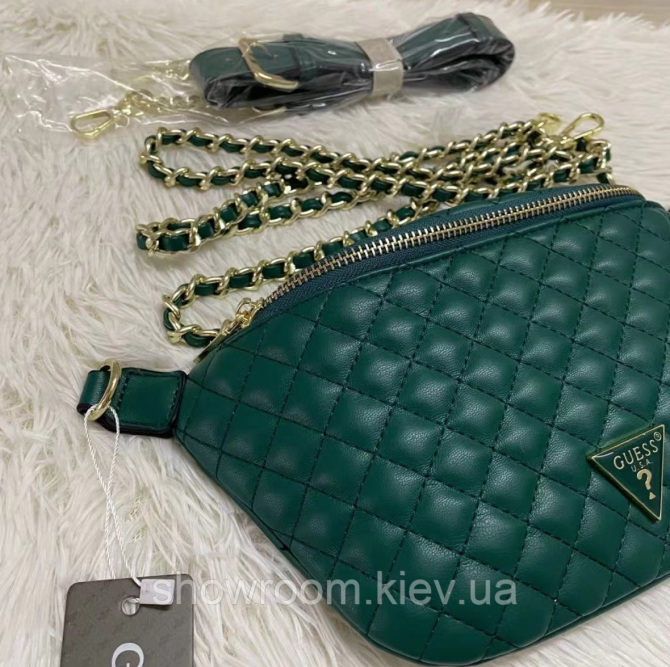 Жіноча поясна сумка "бананка" Guess (21926) зелена Київ - фото 6