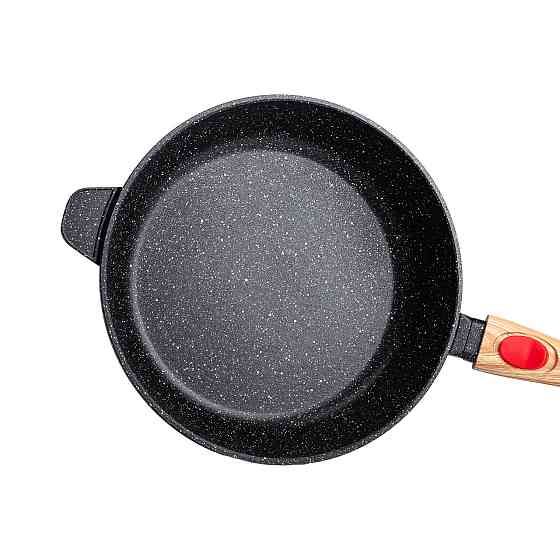 Алюмінієва глибока сковорода (2,8 л) зі скляною кришкою Ø 26 см Чорний MGC HP-4-464B Коломия