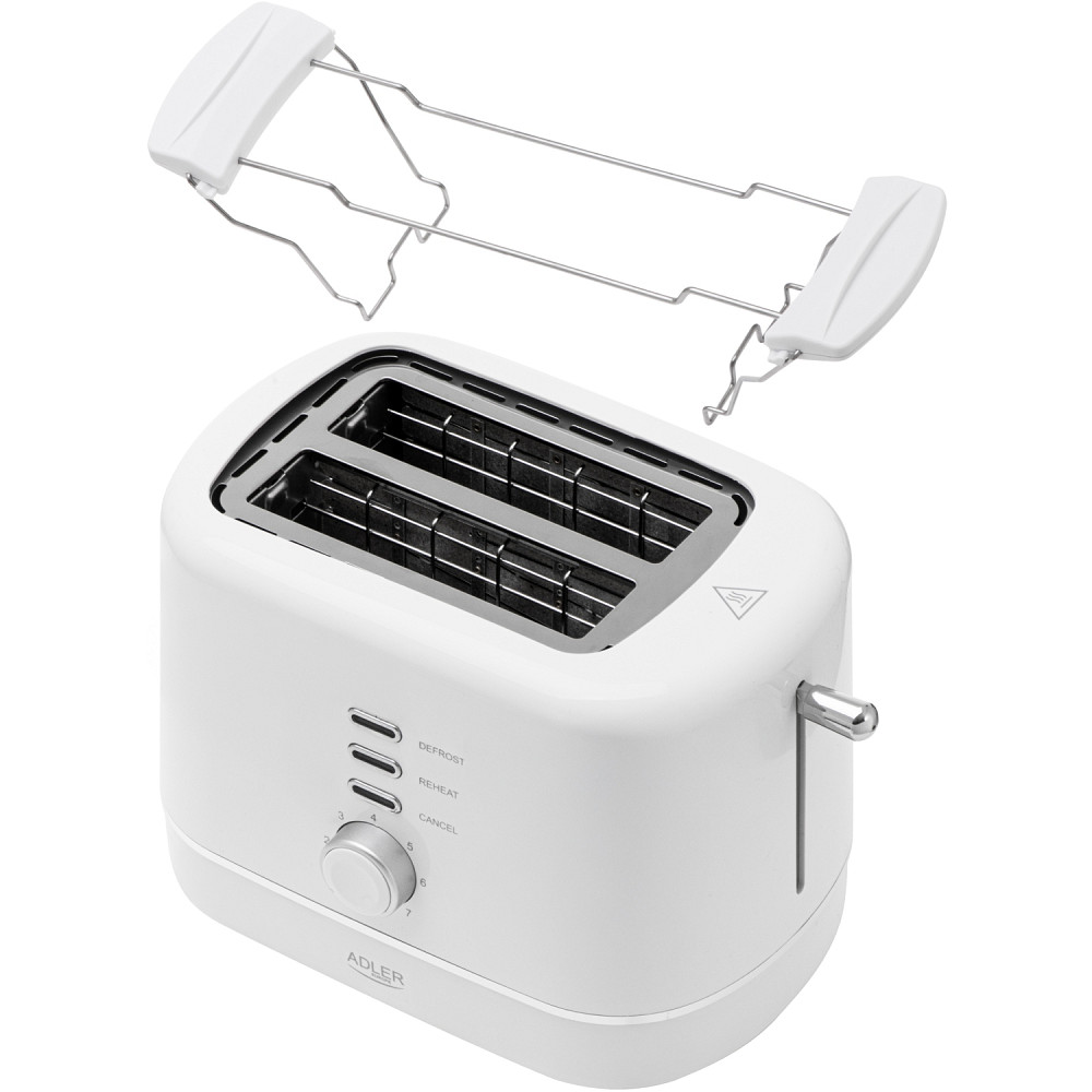 Тостер Adler AD 3224 white 850Вт/ 2 відділення/7 режимів підсмажування/розморожування/підігрів булок Вінниця - фото 9