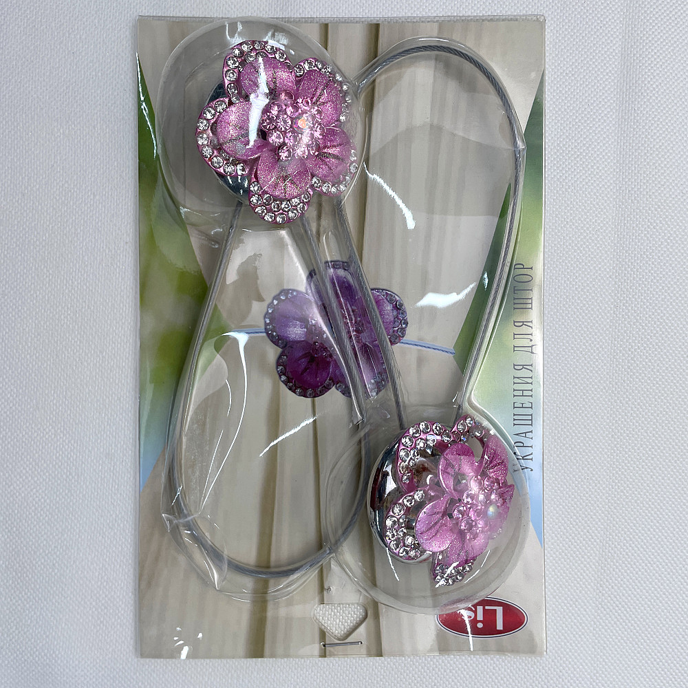 Магніти для штор та гардин "Flowers" набір 2 шт Рожевий (81-184) Київ - фото 8