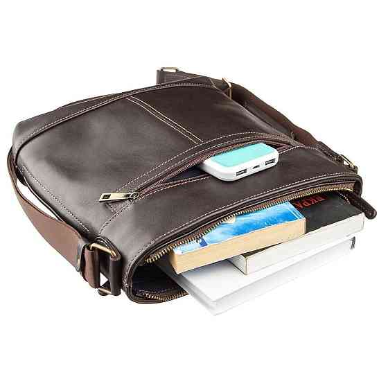 Сумка многофункциональная мужская SHVIGEL 11178 в гладкой коже Коричневая Киев