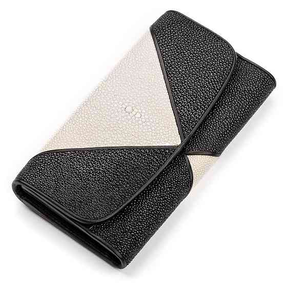 Кошелек женский STINGRAY LEATHER 18103 из натуральной кожи морского ската Черный Киев