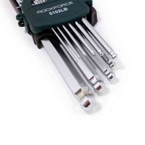 Набір ключів Г-подібних довгих з шаром 6-граних, 10пр. (1.27, 1.5, 2, 2.5, 3-6, 8, 10мм) ROCKFORCE RF-5102LB Одеса