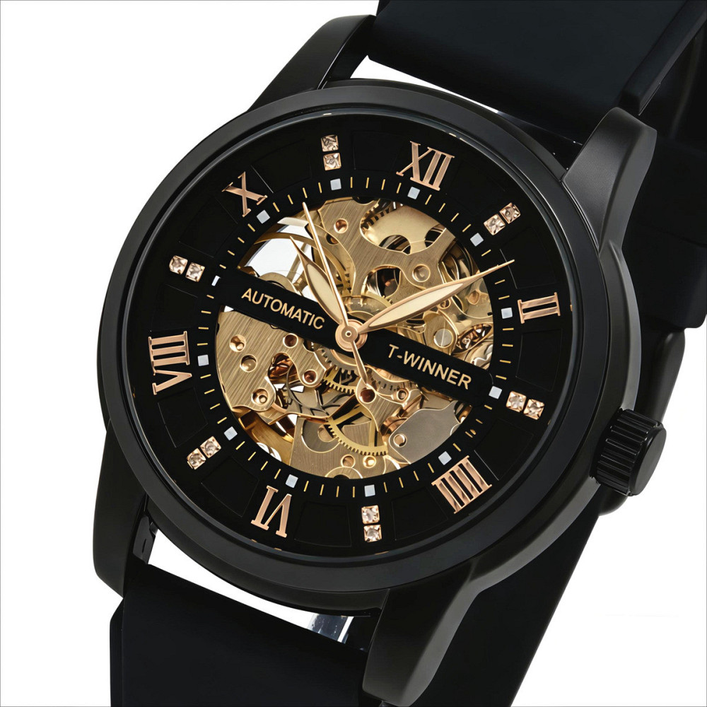 Часы мужские механические Winner Triumph R-Series (2 ремешка) Черный Винница - изображение 11