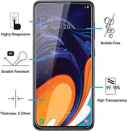 Захисне скло NEW'C Pack of 3 для Samsung Galaxy A60/M40 прозоре 9H 0.33 мм HD олеофобне стійке до подряпин Київ