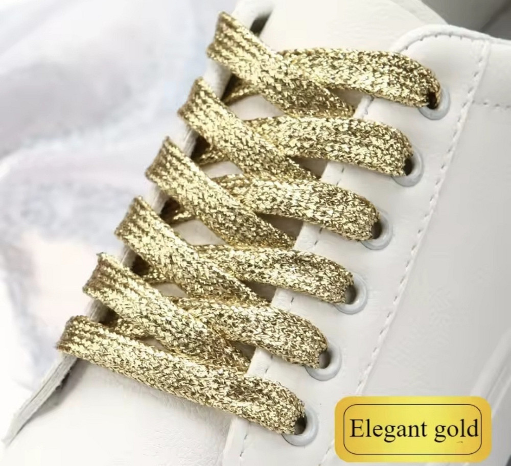Шнурки блискучі глітерні Світло-золотистий Смела - изображение 1