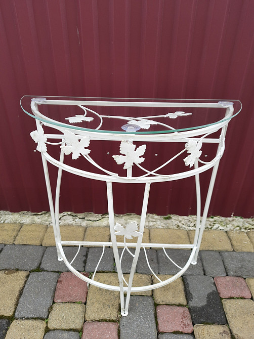 Столик кованый пристенный маленький M-048 Бежевый Киев - изображение 10