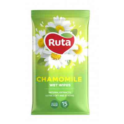 Влажные салфетки Ruta Selecta Chamomile с экстрактом ромашки 15 шт. (4820202892410) Винница