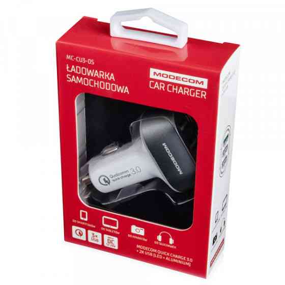Автозарядка 3xUSB (3xUSB-A) QC3.0 2.4A біла Modecom (ZT-MC-CU3-05) Киев
