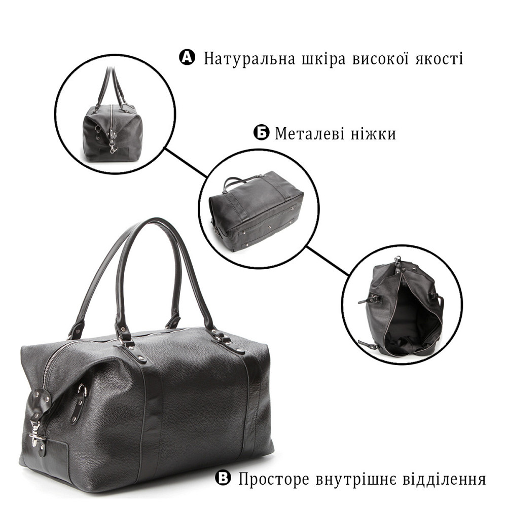 Сумка дорожная Черная (SHVIGEL) Киев - изображение 8