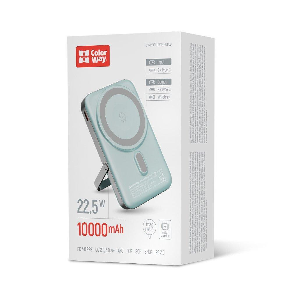 Універсальна мобільна батарея ColorWay 15W MagSafe & Watch Wireless 10000 mAh Aquamarine (CW-PB100LPA2MT-WPDD) ( 15515 ) Харків - фото 1