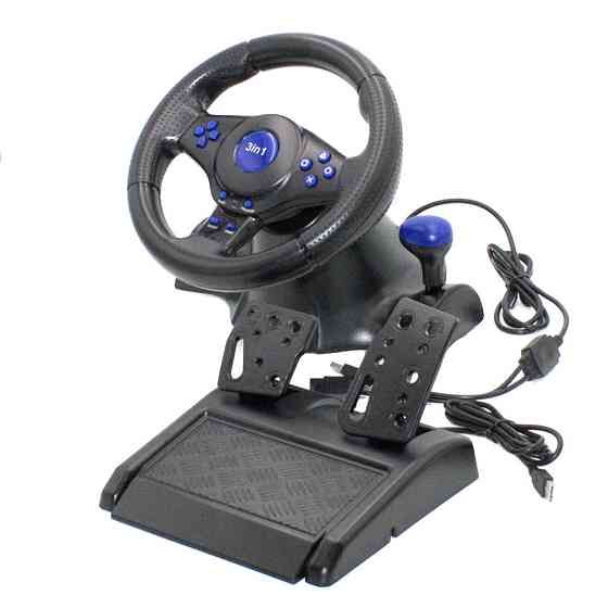 Кермо ігрове з педалями та коробкою передач USB (PC, PS2, PS3) Одеса