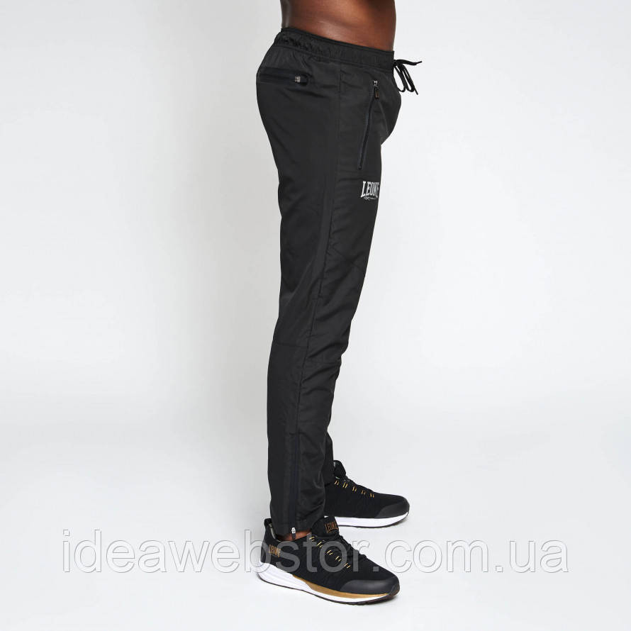 Спортивні штани Leone Logo Black L чоловічі чорні на гумці з кишенями на блискавці для тренувань і повсякденного носіння Київ - фото 13