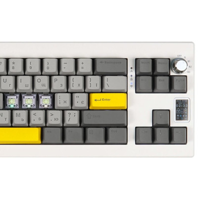 Клавиатура Epomaker Shadow-X 70 Wisteria Linear Switch Hot-Swap LCD Screen RGB Wireless/Bluetooth/USB UA White (SHX-W-WL) Винница - изображение 8