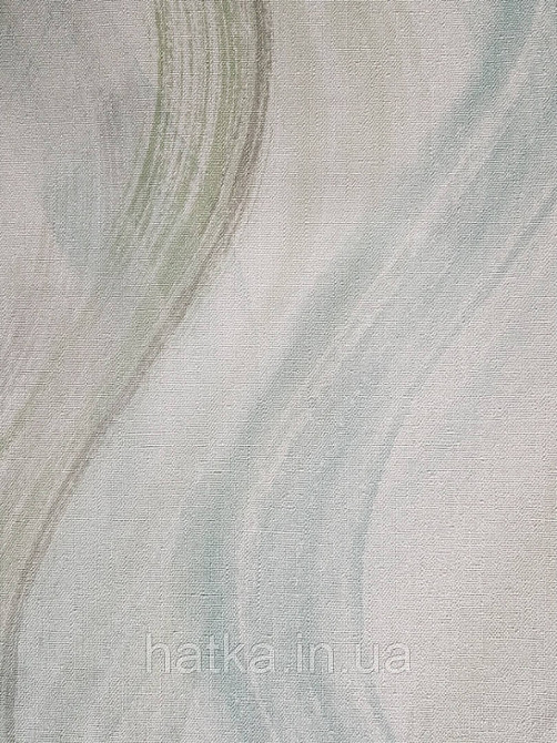Шпалери вінілові на флізелін гарячого тиснення Marburg Shades блакитні зелені сірі смуги хвилі на білому тлі Київ - фото 3
