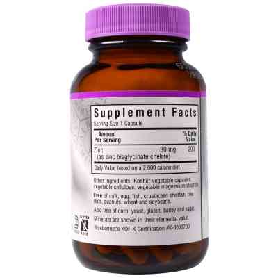 Минералы Bluebonnet Nutrition Хелатный Цинк, Albion, 90 гелевых капсул (BLB-00680) Винница