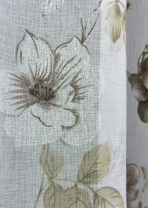 Тюль VR-Textil 1267т Flora Батист Белый с коричневым 400х270 см (42-1377) Киев - изображение 5