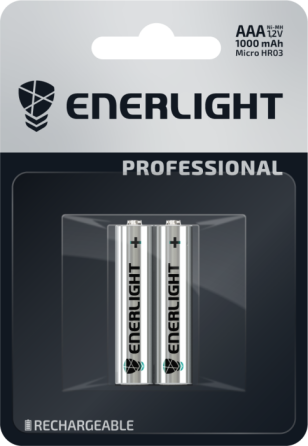 Акумулятор мініпальчик ENERLIGHT Professional AAA 1.2V 1000mAh блістер 2 шт Рівне