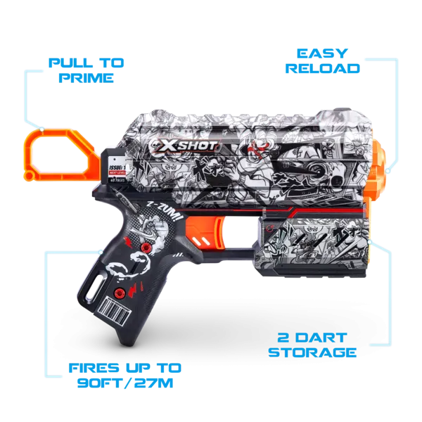 Скорострельный бластер X-Shot Skins Flux Illustraate 8 патронов (36516D) Харьков - изображение 9