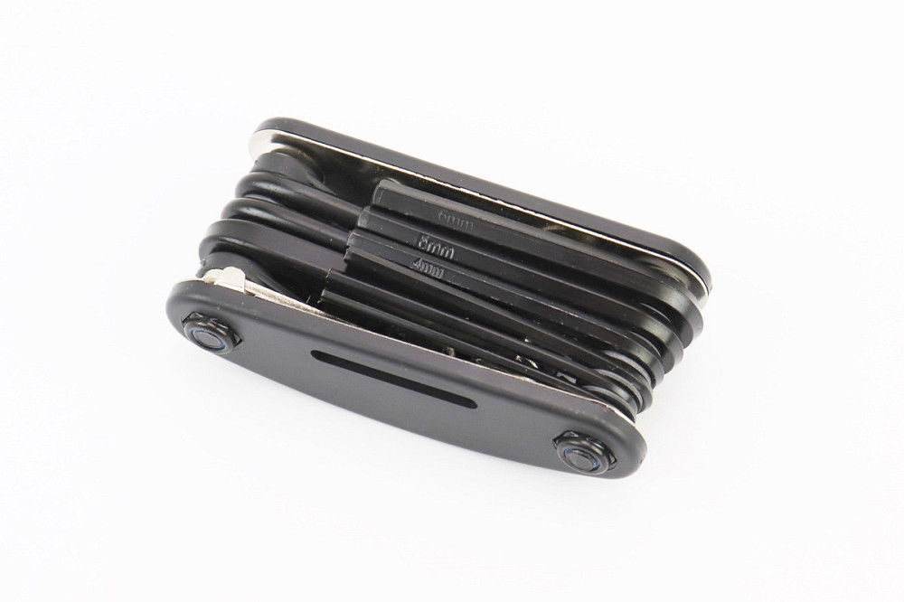 Ключ-набір 13 предметів (шестигранники 2,2.5,3,4,5,6 мм, відкидний спицевий ключ, викрутки пряма та фігурна, головки 8,9,10 мм, лопатка), KL-9801 Київ - фото 1