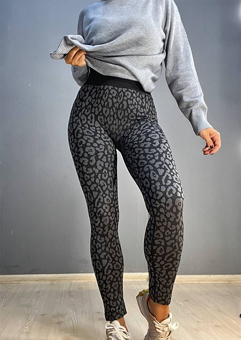 Лосини жіночі A-N 5372 леопардовий принт утягуючі пушап сірі, сірий, M Київ - фото 11