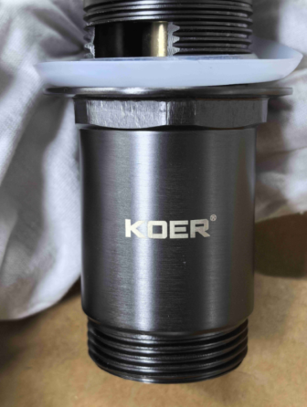 Донний клапан для раковини Koer PW-07-07 1 1/4" з переливом автоматичний CLICK-CLACK (Колір графіт) (KR6483) ( 12090 ) Харків