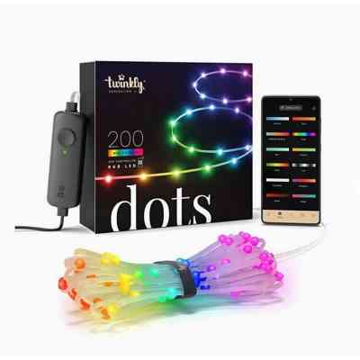 Гірлянда Twinkly Smart LED Dots 200 RGB LED Lights String, Clear Wire, Plug, IP44 10м (TWD200STP-TEU) Вінниця