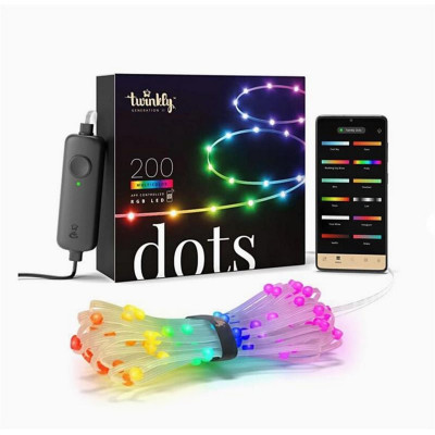 Гірлянда Twinkly Smart LED Dots 200 RGB LED Lights String, Clear Wire, Plug, IP44 10м (TWD200STP-TEU) Вінниця - фото 1