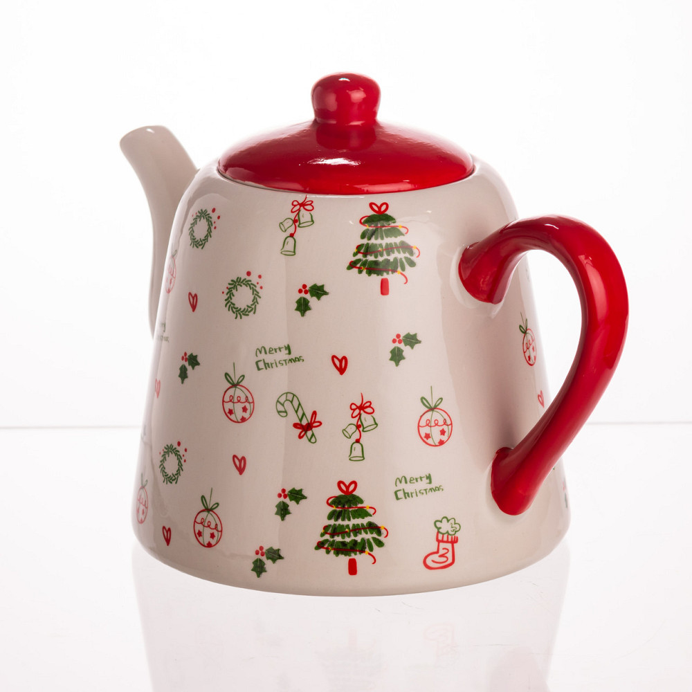 Yiwu Порцеляновий чайник Merry Cristmas 1 літр CR-1-15 Київ - фото 3