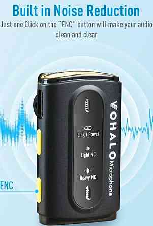 Бездротовий петличний мікрофон VOHALO для iPhone iPad Android. Київ