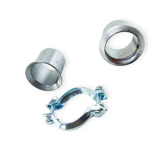 Хомут глушителя (d-61 мм) ГАЗ 2410 Волга с патрубком (1 болт) FA1 Мукачево