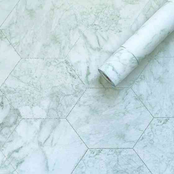 Самоклеящаяся пленка нефритовый мрамор с серебром Киев