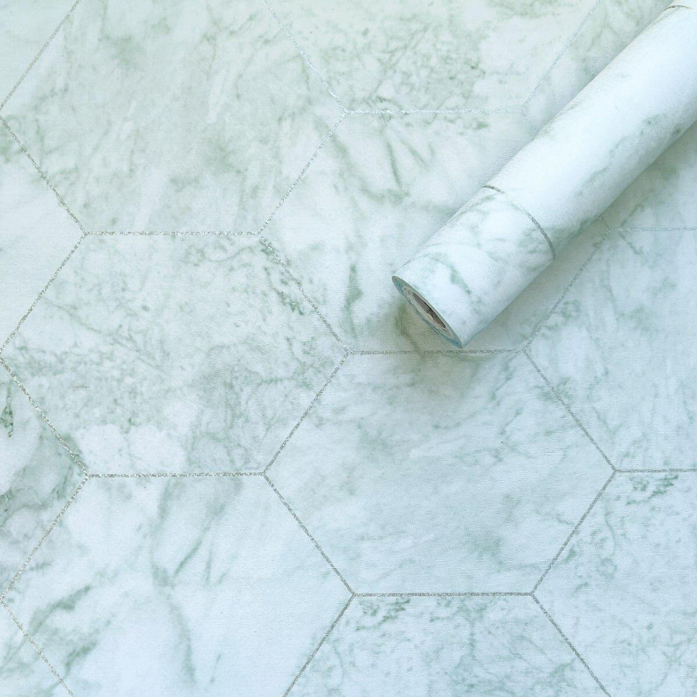 Самоклеящаяся пленка нефритовый мрамор с серебром Киев - изображение 1