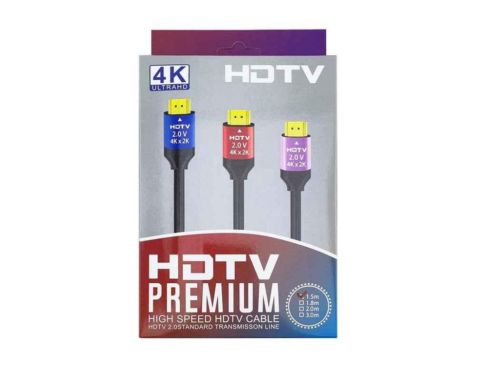 Кабель HDMI-HDMI 4K Premium V2.0 CCS 1,5м ТМ Gerlax Київ - фото 1