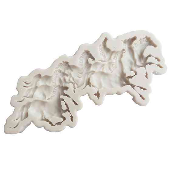 Молд силиконовый Лошади 170 на 65 мм серый Киев