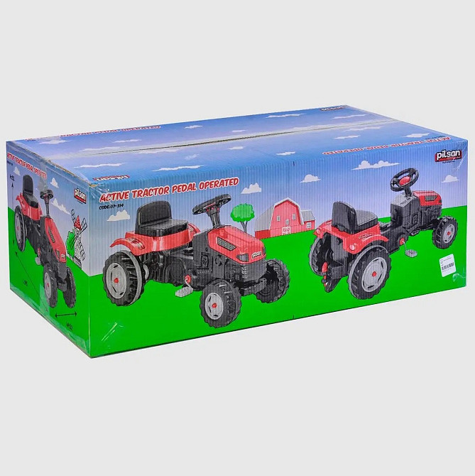 Детский педальный трактор с прицепом Pilsan красный на педалях для детей Киев - изображение 9