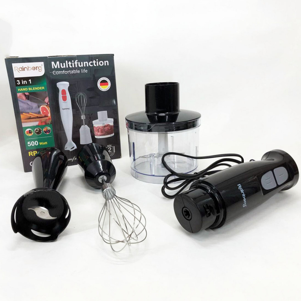Блендер з тихим режимом Rainberg RB-2243, Блендер для кухні подрібнювач з чашею Блендери насадками CP-88 Львів - фото 10
