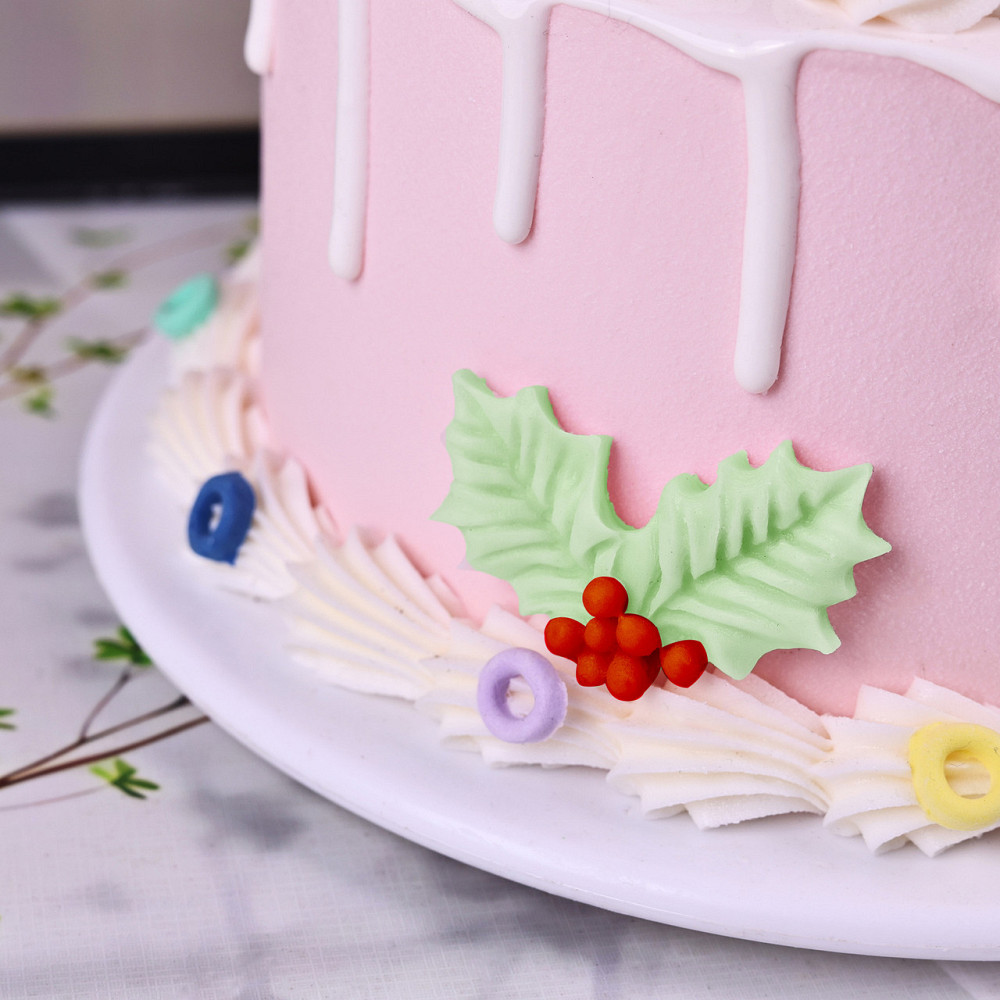 Молд кондитерский Рождественский листок силиконовый 82 на 53 мм серый Киев - изображение 6
