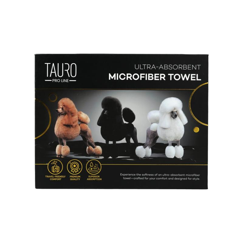 Tauro Pro Line Рушник з мікрофібри високопоглинальний з пуделями, 80 x 160 см Київ - фото 1