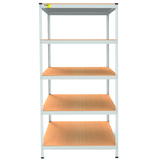 Металевий стелаж Emby Light Series (розмір 2100х900x600мм) 5 полиць ДСП до 100кг Білий Вінниця