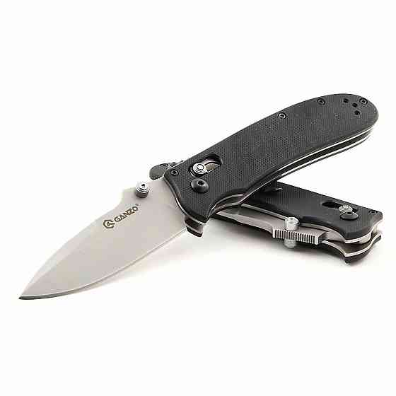 Ніж складаний туристичний Ganzo G704 ( 8.6 см) 440С / G10 чорний Киев