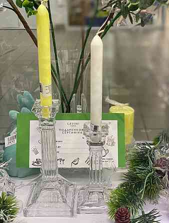 Підсвічник 1 шт скляний 20 см прозорий Київ