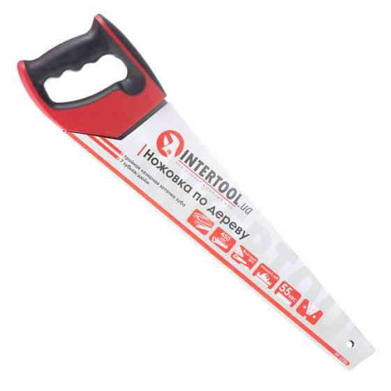 Ножівка по деревині, 450 мм, з гартованим зубом, потрійне заточування, 7 зуб/дюйм INTERTOOL HT-3105 Київ