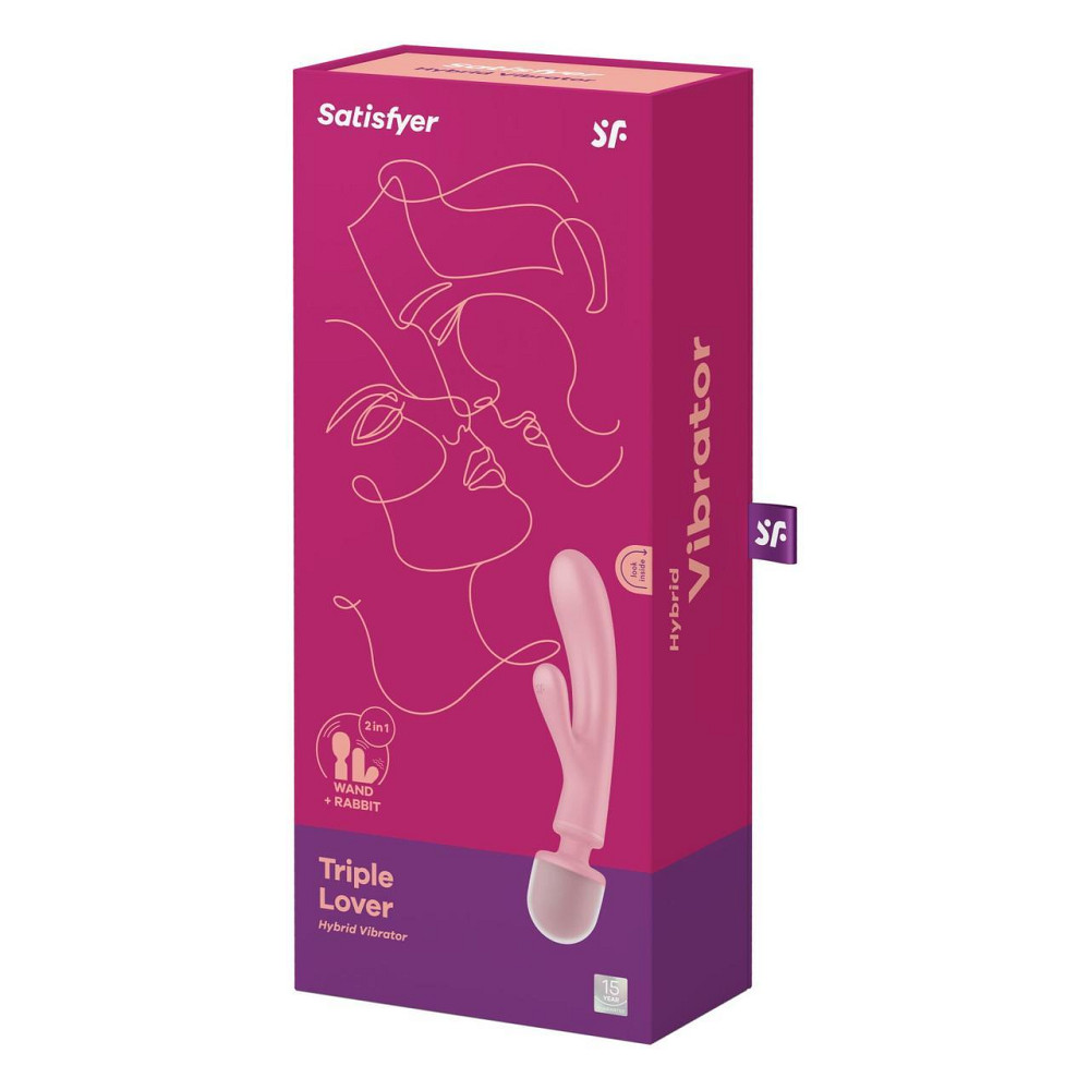 Вібратор-кролик з вібромасажером Satisfyer Triple Lover Pink, 3 мотори Sex Aura Київ - фото 6