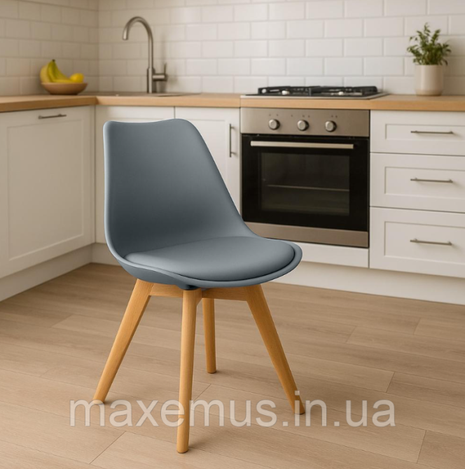 Кресло кухонное B4 8 7 на ножках дерево бук стул с мягким сидением в офис и гостинную серый Мостиска - изображение 16