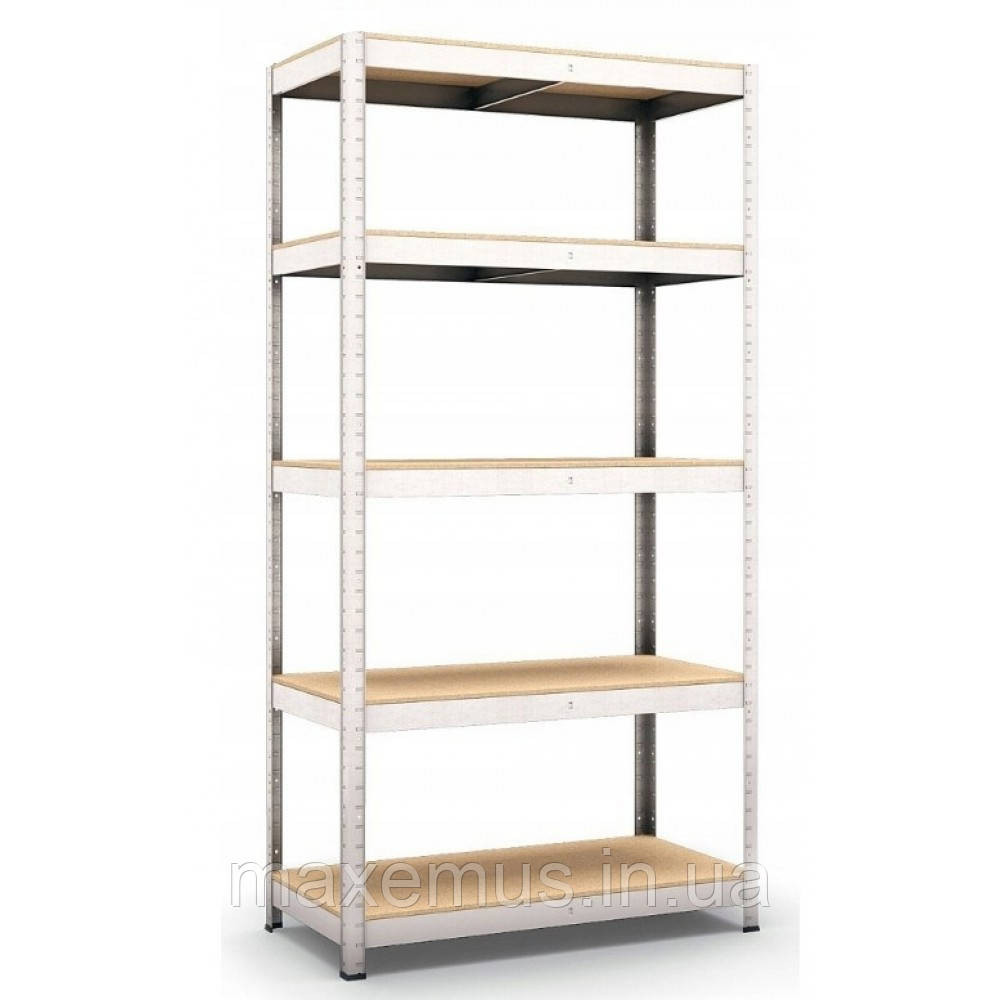 Стелаж металевий поличковий 180х90х40 Металевий стелаж у підвал оцинкований з полицею МДФ Мостиська - фото 1