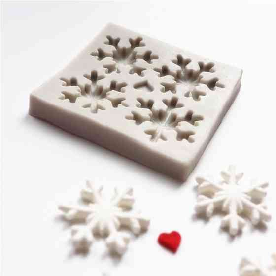 Силиконовый молд Снежинкии 82 на 82 мм серый Киев