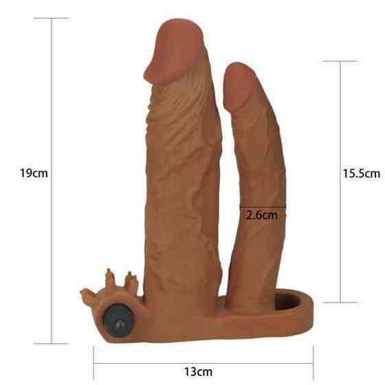 Насадка на член - Pleasure X-Tender Vibrating Double Penis Sleeve Add 2