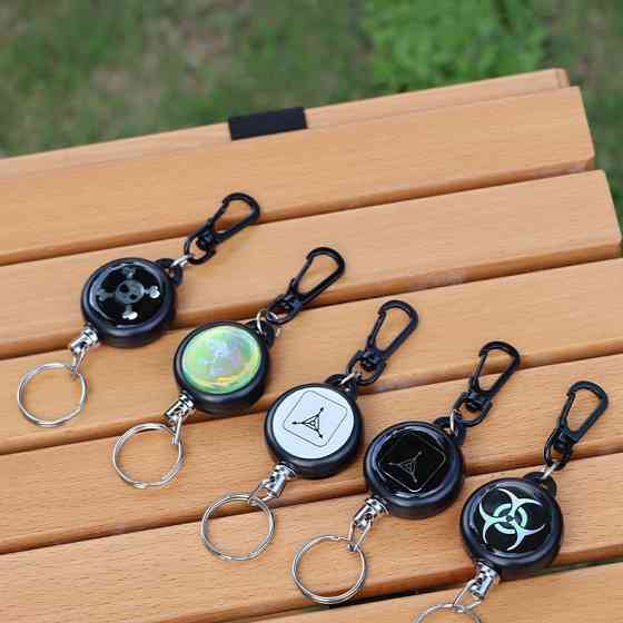 Выдвижной брелок для карт и ключей с тросом 60 см Киев